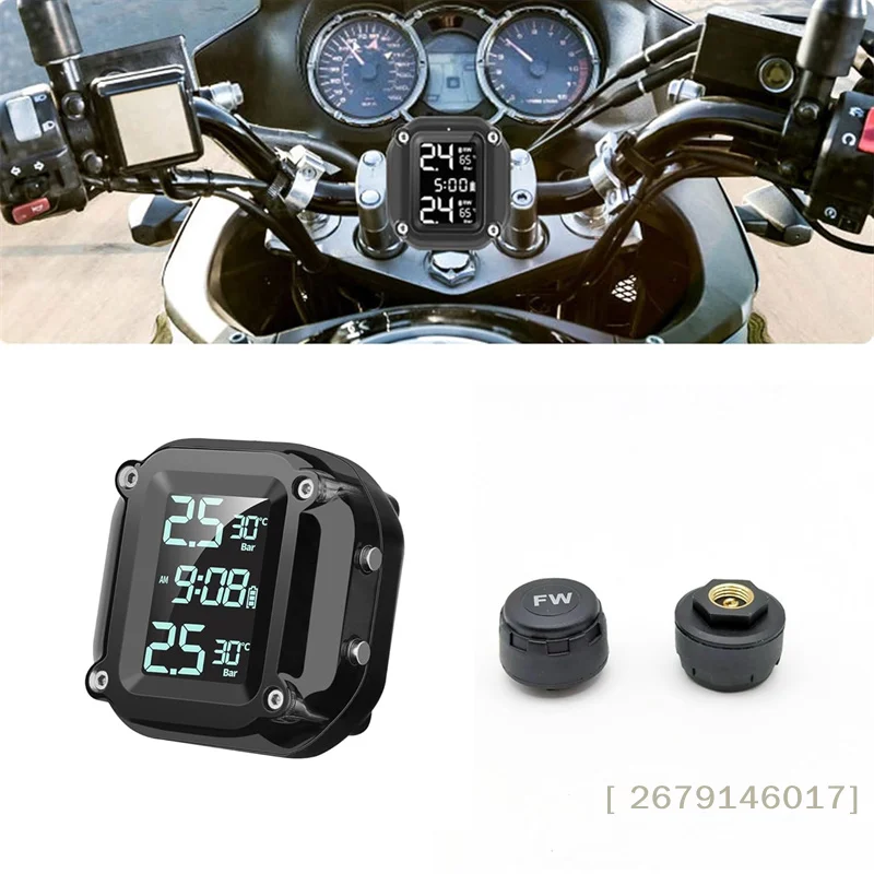 

【YY26】M5 Motorcycle TPMS Wireless Motorbike Tyre Pressure Monitoring Alarm System With 2 External Sensors 5 Alarm Methods
