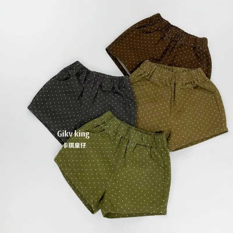 

2026 Summer New Boys Girls Vintage Dot Shorts Children Casual Shorts Loose Toddler Pants Fashion Kids Clothes