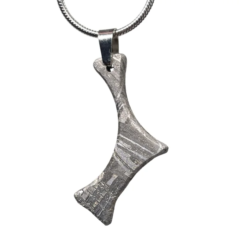 Natural Gibeon Meteorite Unique Waist Pendant Genuine Meteorite Widmanstätten Pattern Hand Polished Necklace Pendant LK619