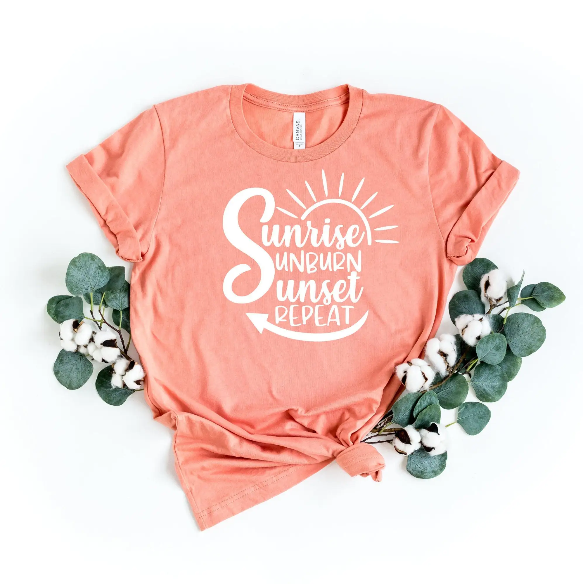 Sunrise sunburn sunset repeat Summer T Shirt Aloha Beach Vacation Family shirts Hello