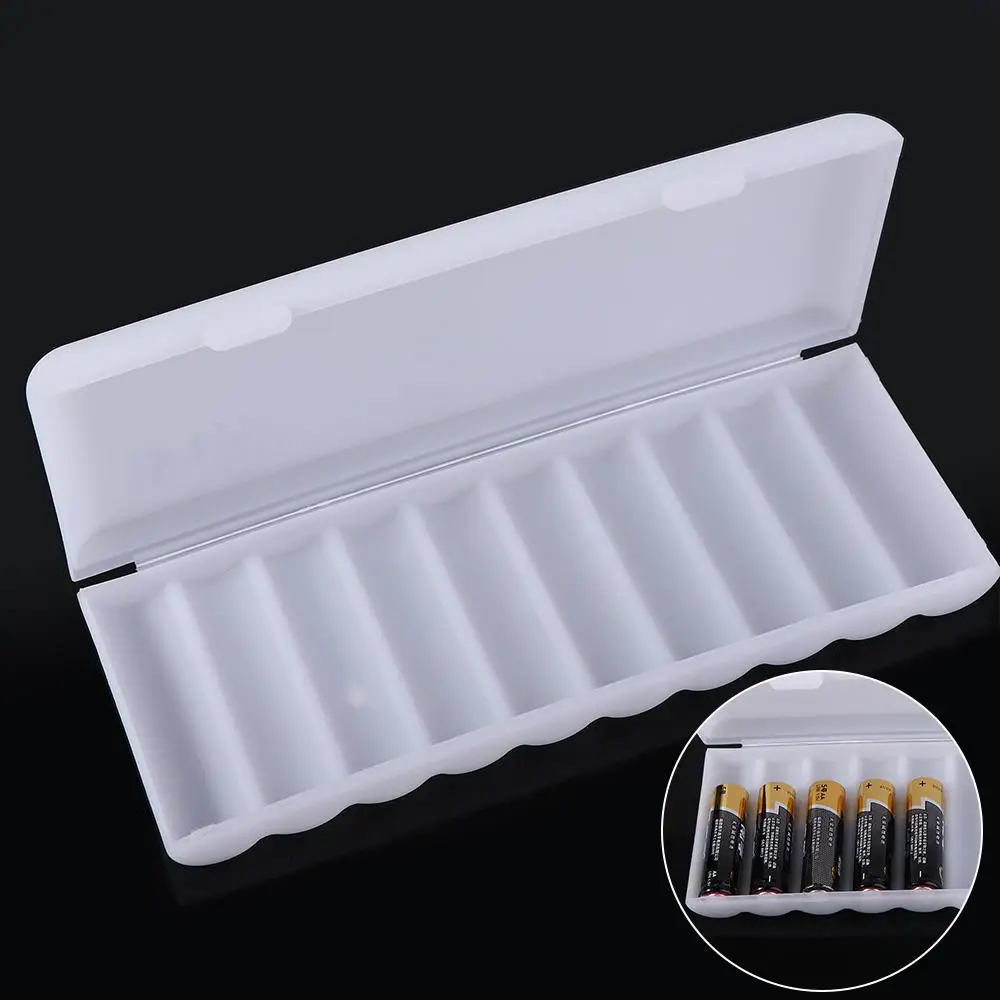 White Portable 18650 Battery 10X18650 Container Battery Holder Hard Case Cover Storage Box