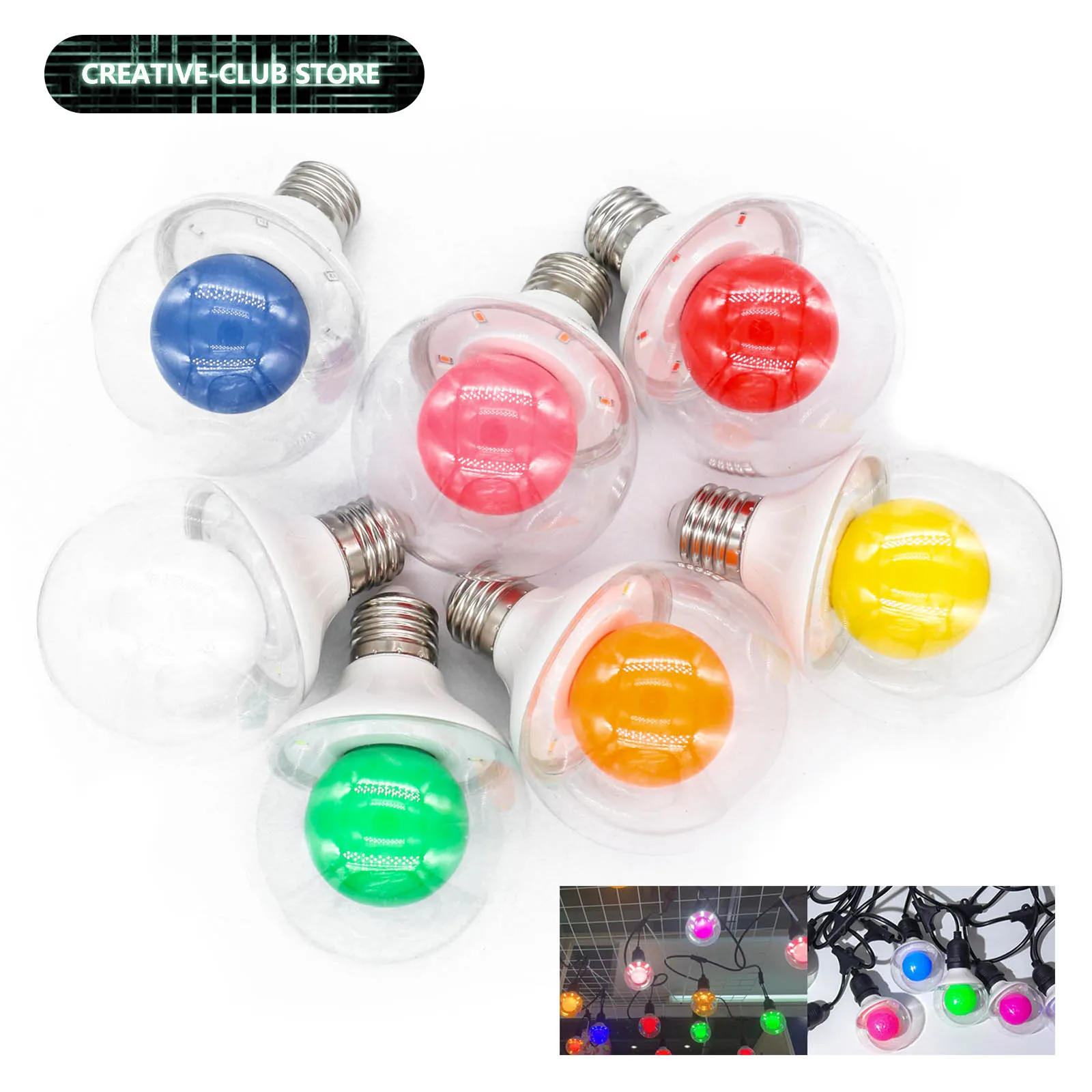 

Outdoor Light Bulb AC 220V LED E27 A80 Colorful Fairy Patio Garland Lamp Wedding Street Camping Garden Party Decoration Lights