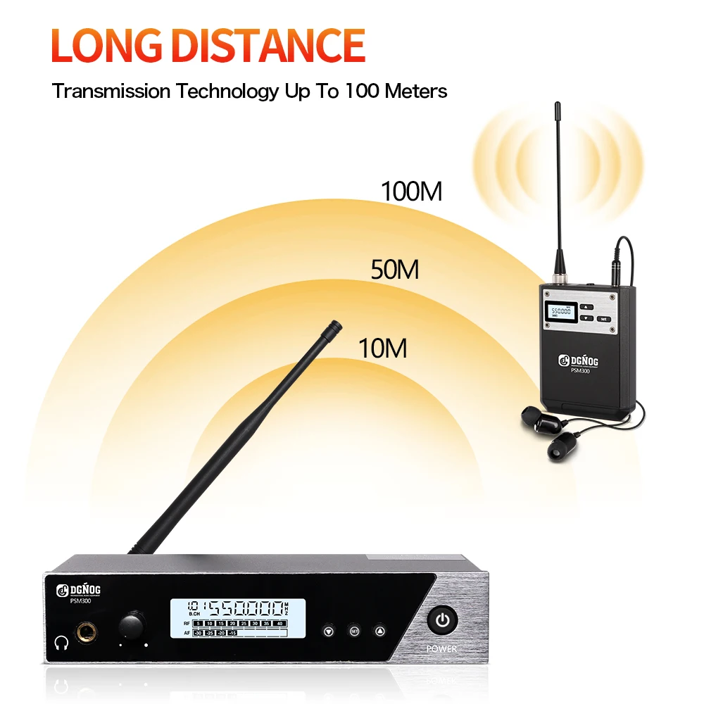 DGNOG w uchu Monitor bezprzewodowy System PSM300 pojedynczy kanał 40 częstotliwości bezprzewodowy System monitorowania na występ na scenie