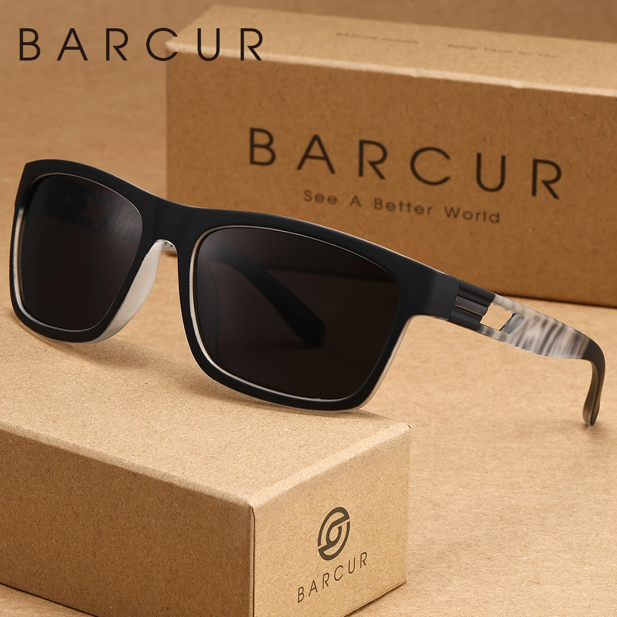 

BARCUR Box женские модные и удобные солнцезащитные очки из материала ПК с линзами Tac, мужские очки, солнцезащитный крем, модное украшение, подарок для вождения