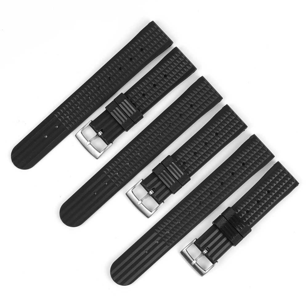 

Rubber Watch Strap Soft Silicone Watchbands 18mm 20mm 22mm Black Diving Sport Watches Replacement Waterproof Bracelet Strap