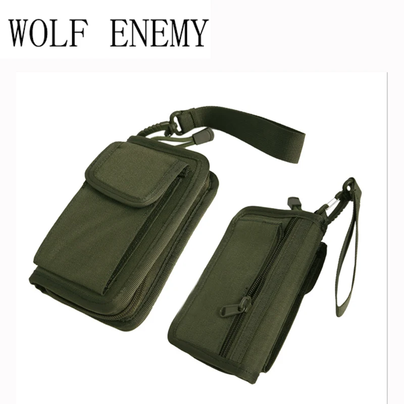 New Arrival Stylish Men\'s Nylon Hunting Tactical Wallet Zipper 5 Colors Green ACU TAN Black Camo Purse Boys Wallet