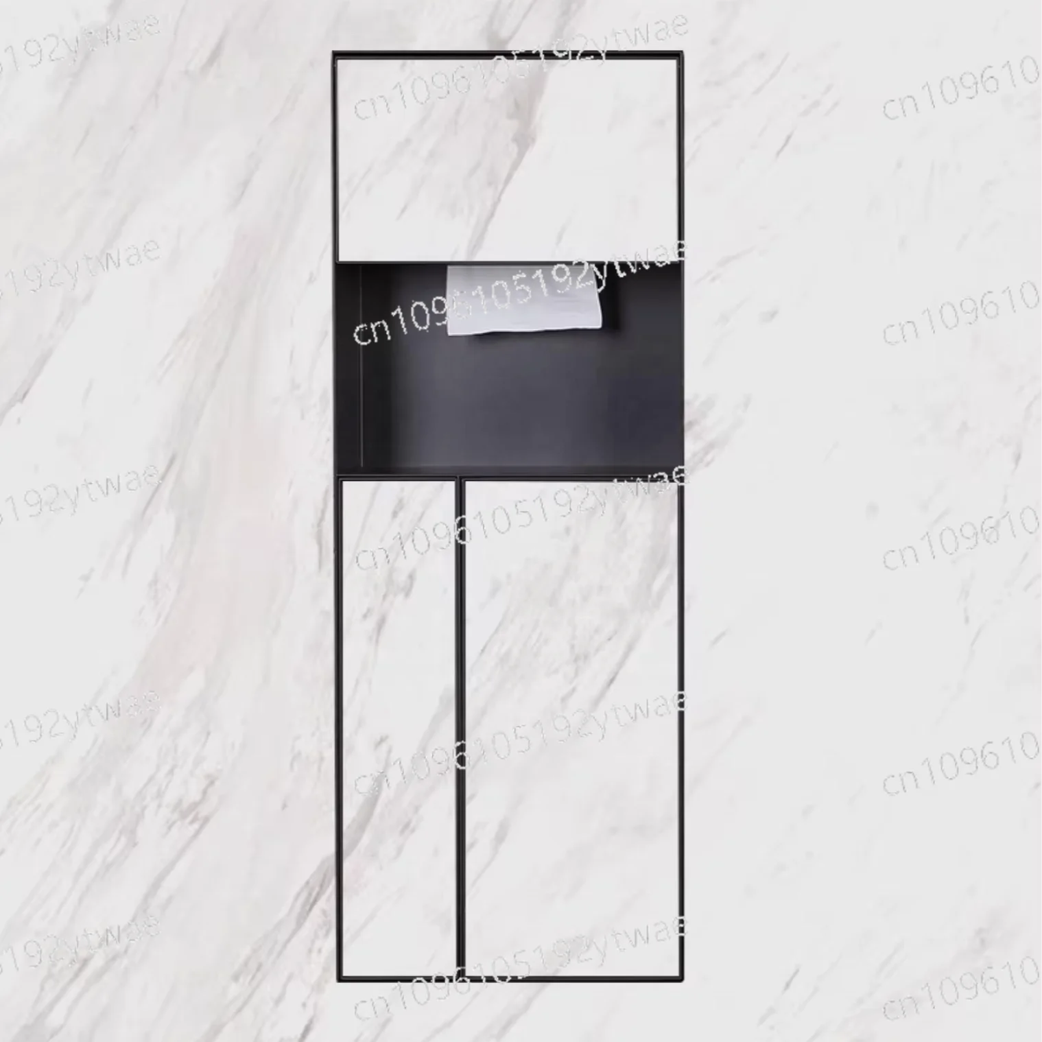 

Hidden Tile Recessed Bathroom Organizer with Tissue Holder & Trash Can