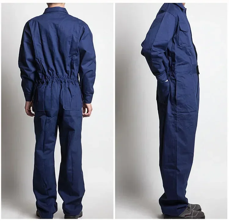 Mannen Werk Overall Lange Mouw Werkoverall Comfortabele Katoenen Arbeid Uniformen Werkkleding Reparateur Auto Reparatie Pls Maat S-5XL