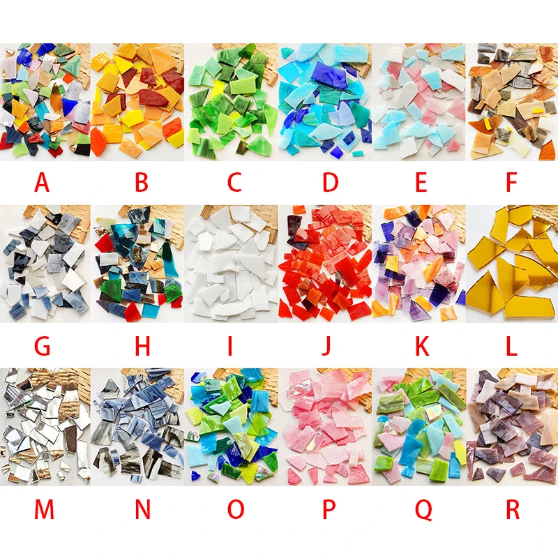 Transparent Stained Glass Fragments Diy Crystal Stones Crafts Painting Making Square Glitter Mosaic Tiles Handmade Mirror Decor