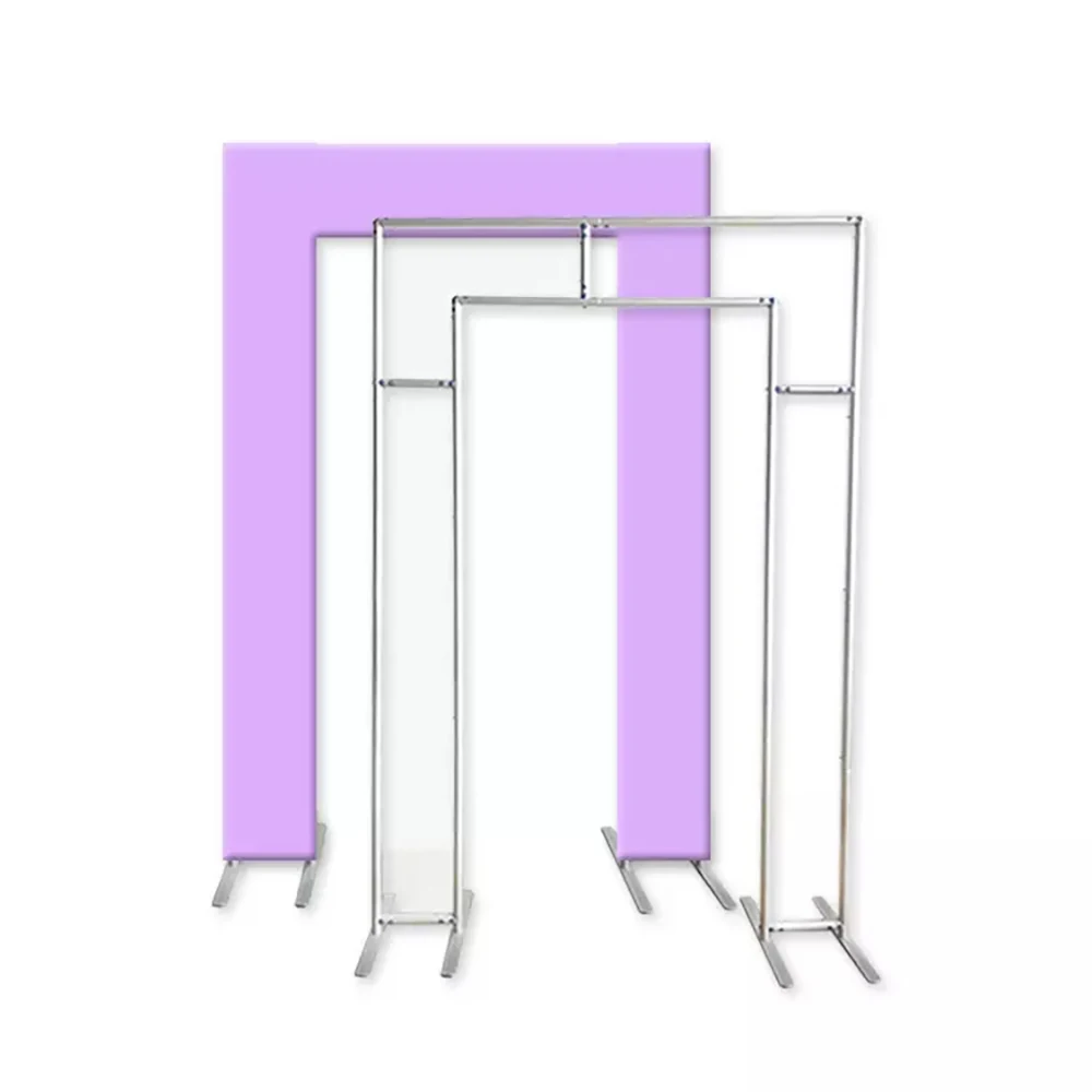 

Birthday Party Arch Stand Frame And Fabric Backdrop Open Arch Backdrop Cover Square Metal Arch Wall