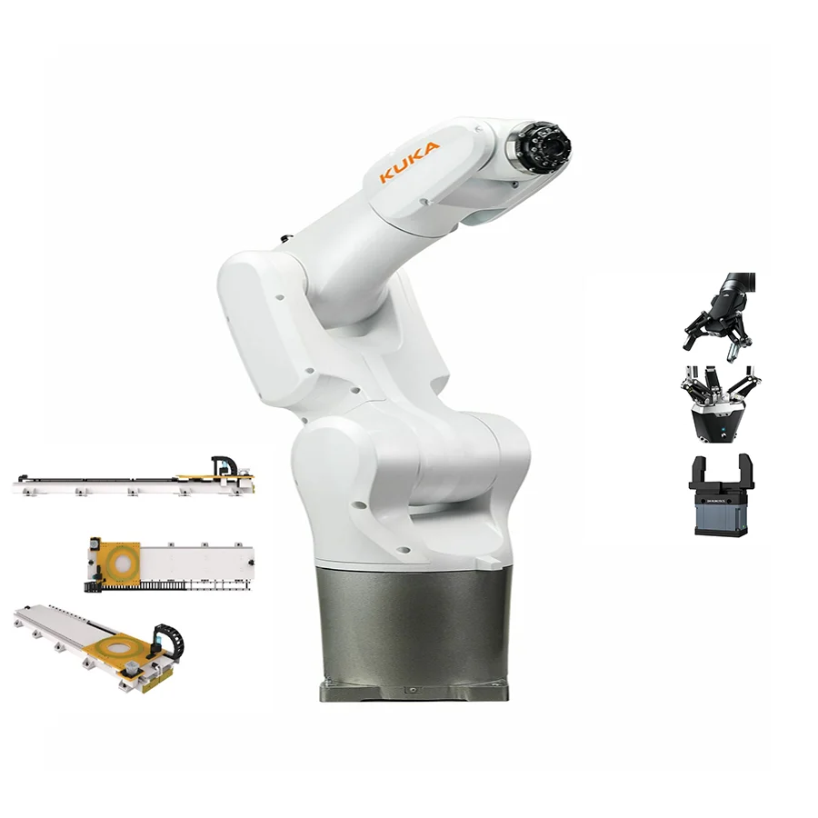 Измерение, распыление, обработка кронштейна робота KUAK KR4 R600 Робот KR C5 Микроуправляющий шкаф CNGBS Рабочая станция с направляющей