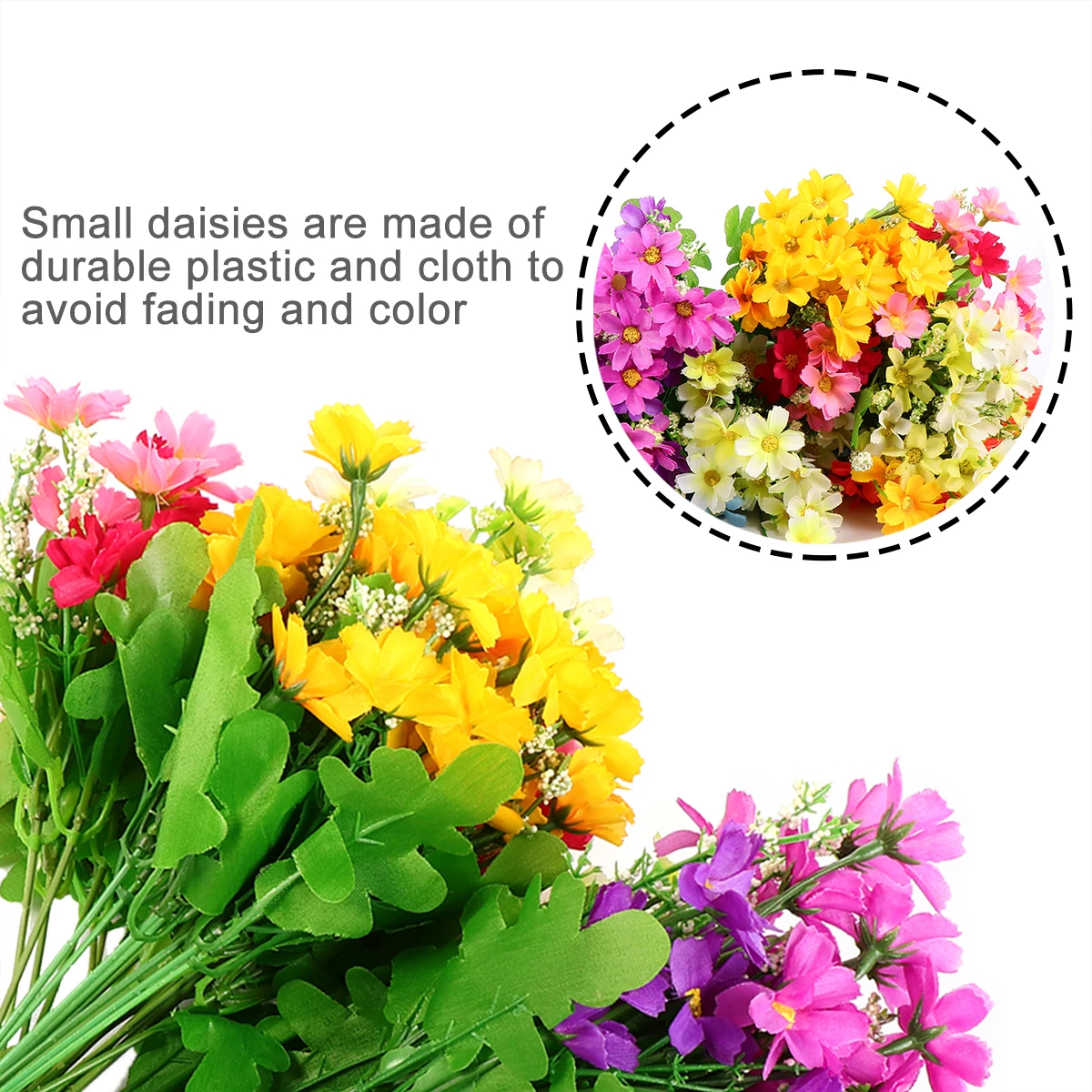 

8pcs Artificial Daisy Simulation Little Daisy Fake Flowers Home Decor Wedding Party Indoor Outdoor Resistant Plastic Cloth