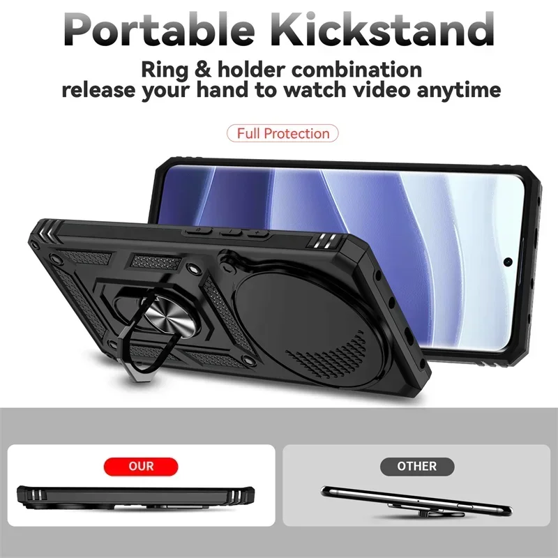 เกราะกันกระแทกเคสโทรศัพท์สําหรับPOCO X4 NFC X5 M6 X6 X7 Pro 5G 4Gแหวนรถขาตั้งแม่เหล็กKickstandป้องกัน
