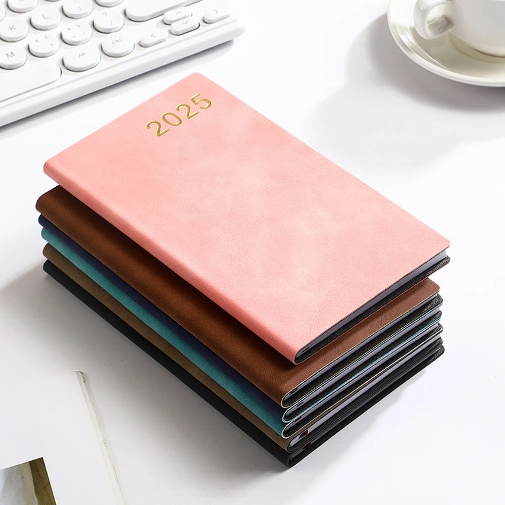 2025 Timeline A6 Planner Notebook Daily Planner Schedule Portable Pu Soft Cover Agenda Work Time Management Efficiency Notepads