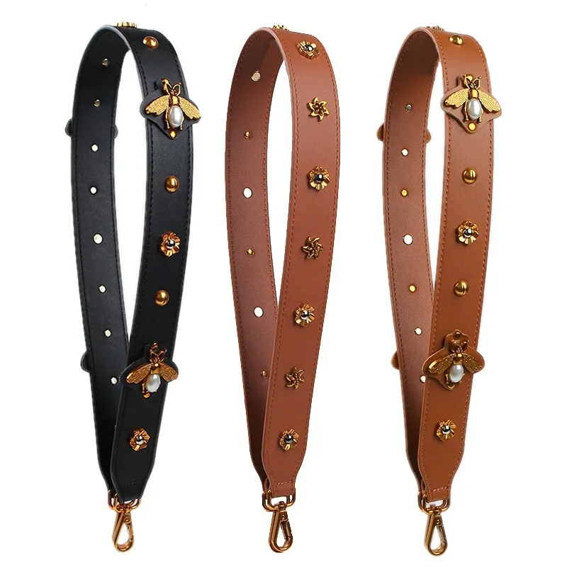 

Fashion Women Bag Straps Retro Leather Bee Shoulder Straps Ladies Bag Accessories