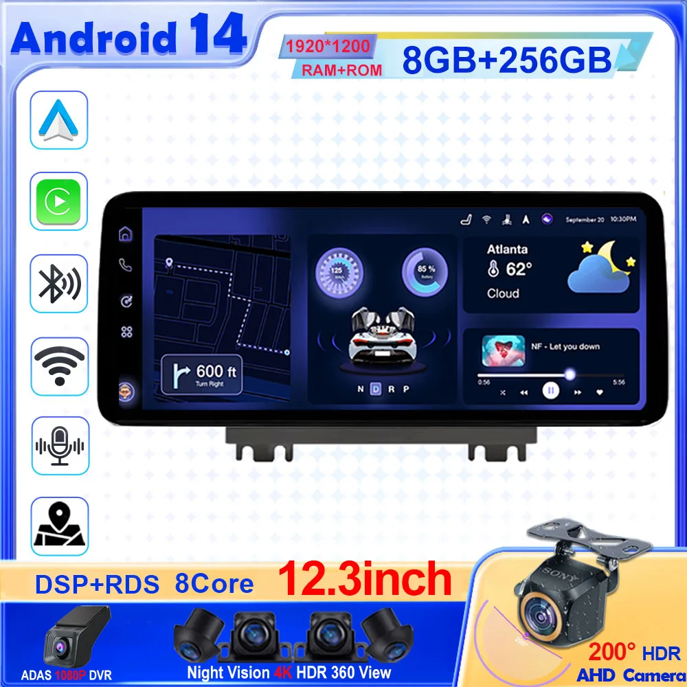 12.3inch QLED Android 13 Car Radio Multimedia Player For Changan Hunter F70 2019 -2022 Android GPS Stereo Wireless Carplay WIFI