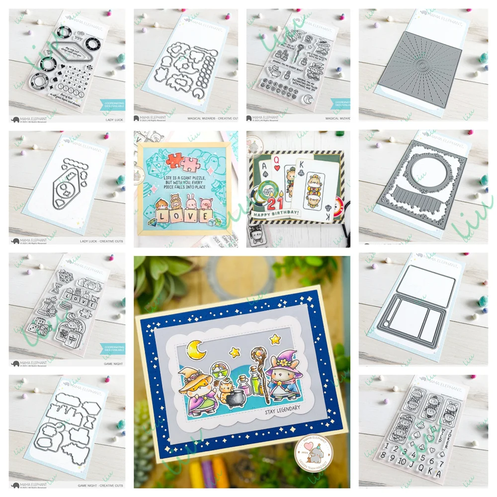 

Metal Cutting Cutter Dies Stamps Fof DIY Handmade Products Decoration Album Diary 2025 April New Magical Wizards Playing Cards