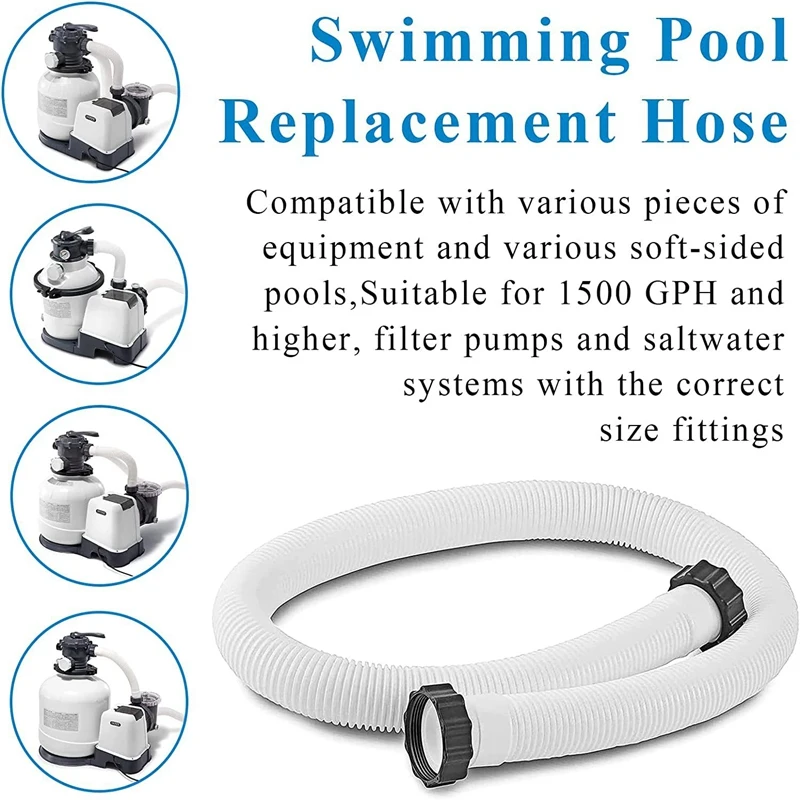 2 Pcs Pool Filter Pump Connector 1.5Inch Pool Drain Hose Adapter Durable Parts For Intex Threaded Connection Pump