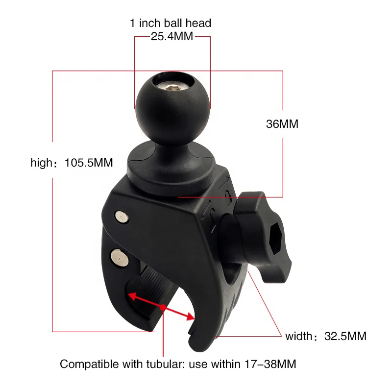 1 Zoll 25mm Kugelkopfadapter Motorrad-Lenkerhalterung Telefonhalterung Aluminium-Kugelkopfhalterung für Ram – Detail 18