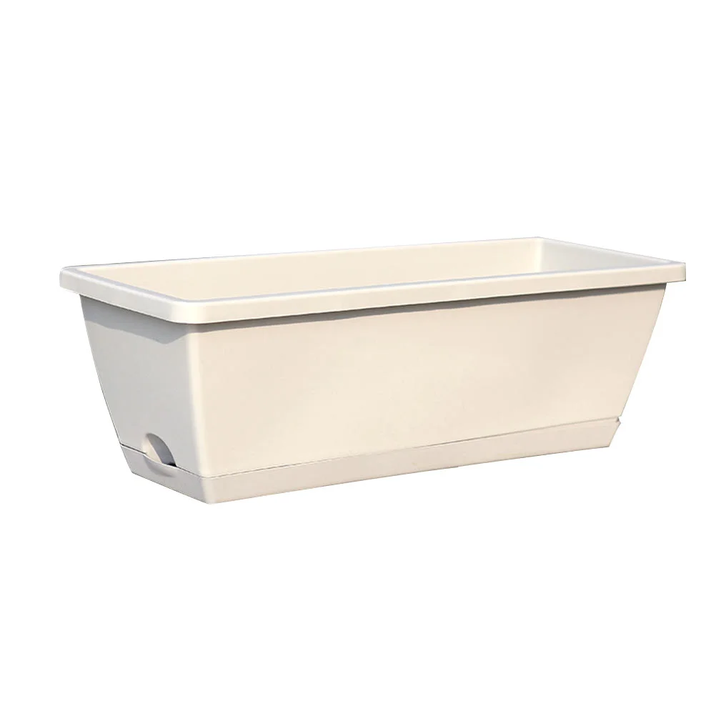 

Planter Pots Plastic Vegetable Plants Small Rectangular Flowerpot Light Grey Planting Basin Trough