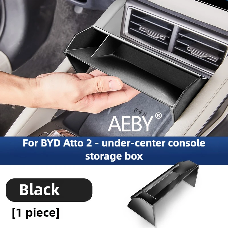 AEBY voor BYD Atto 2 2024-2025 opbergdoos onder console, uitschuifbare lade voor voorstoelen, antislipmat, eenvoudige installatie, stevig