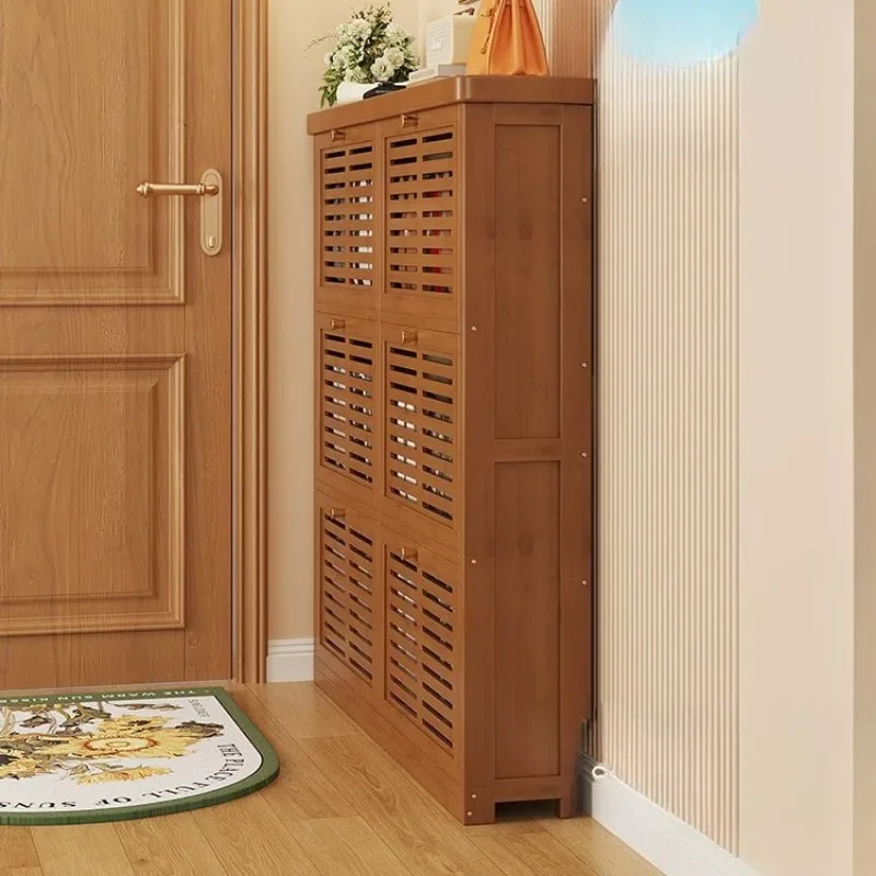 Display Space Saving Shoe Cabinet Slim Outdoor Nightstands Narrow Shoe Cabinet Vintage Balcony Zapatero Estrecho Room Furniture