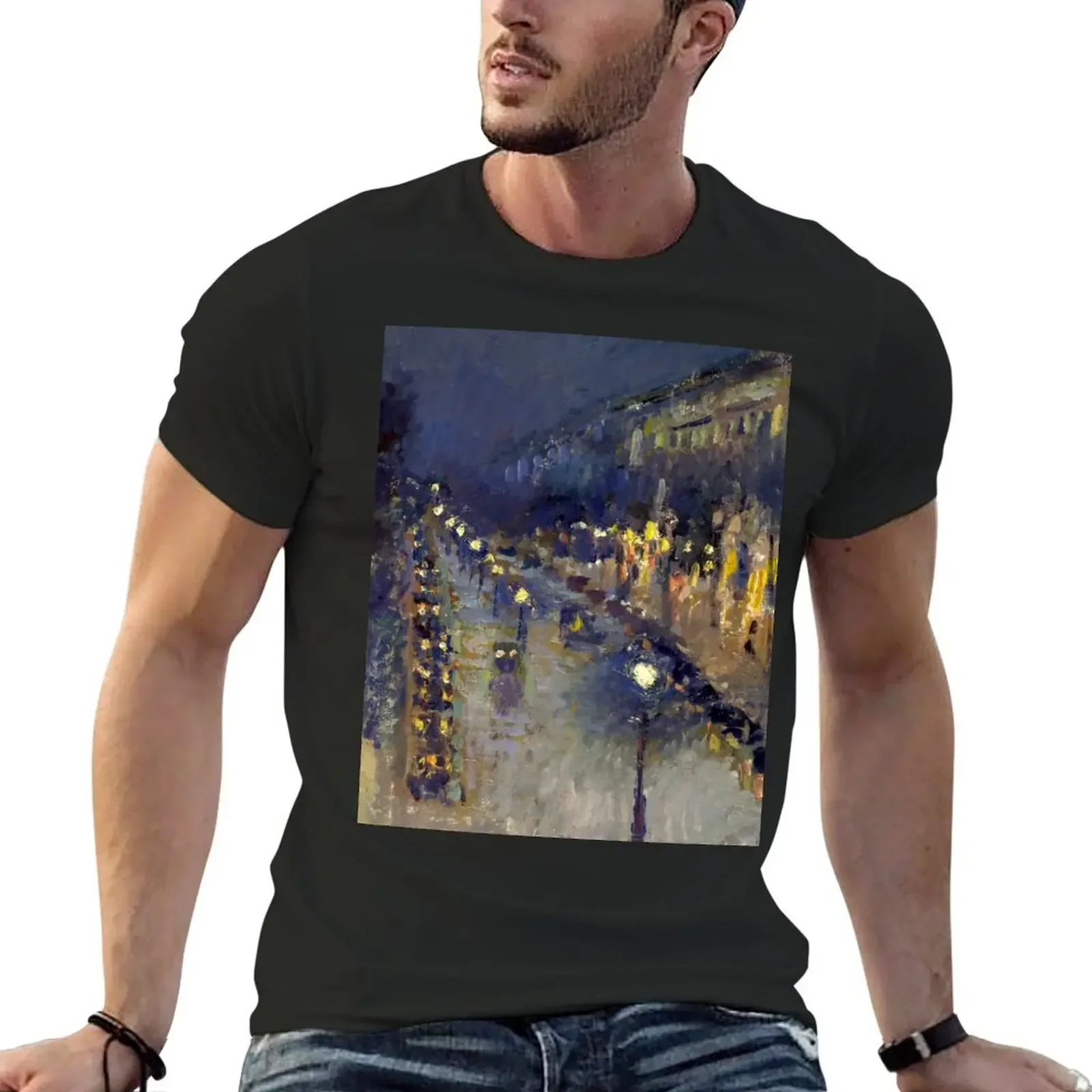 

Camille Pissarro - Montmartre at Night T-Shirt cute clothes boys whites anime tshirt tees tee shirts for men