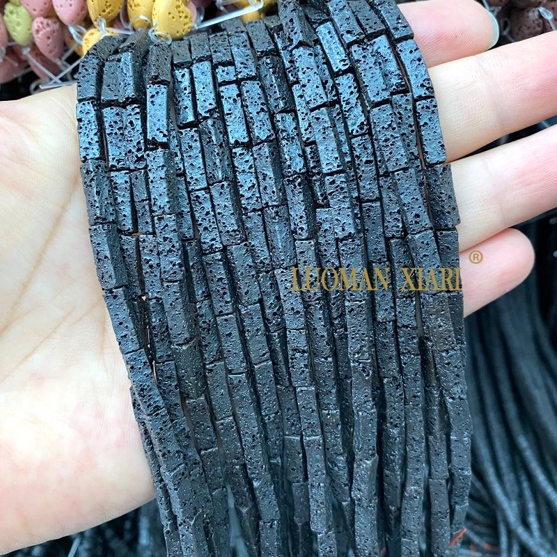Rough Processed 6x10mm Disc Shape Volcanic Lava Natural Stone Spacer Beads for Jewelry Making DIY Bracelet Charms Accessories