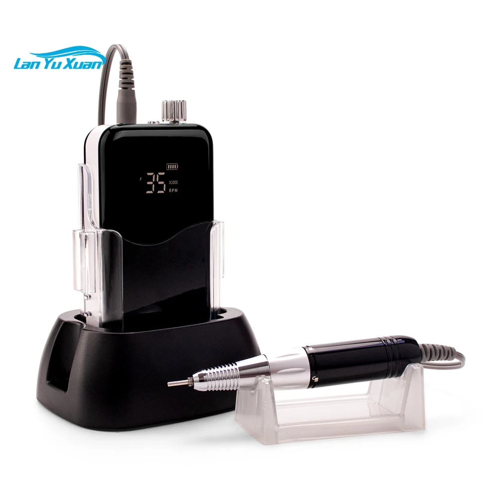 

Popular Nail Beauty Art Strong Portable Mobile Smart Electric Hand Piece Carbon Brush Motor Nail Drill Machine