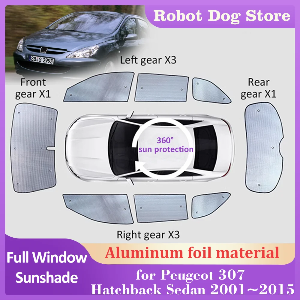 

Full Car Sunshades for Peugeot 307 Hatchback Sedan 2001~2015 Roof Windows Sun Visor Windshield Curtain Sunroof Cover Accessories