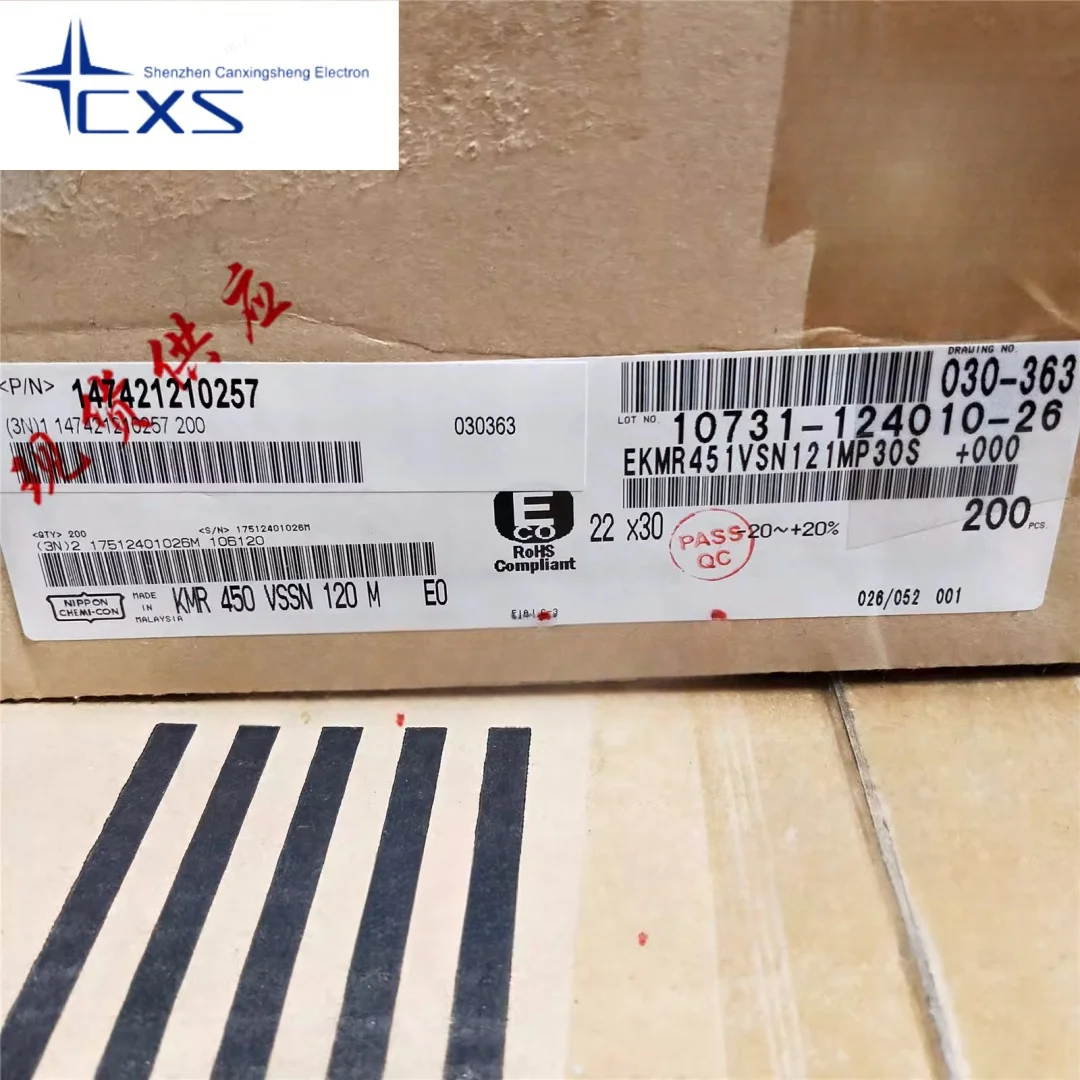 5 sztuk EKMR451VSN121MP30S 120UF450V czarny kondensator diamentowy 450V120UF 22*30 dla 450V100UF