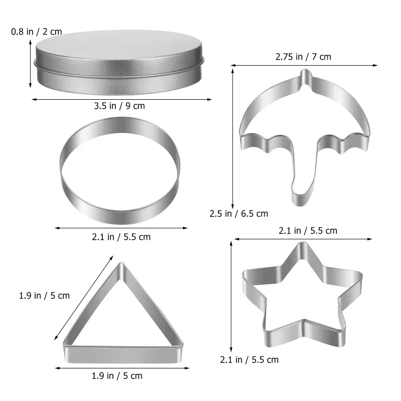 12pcs Korean Sugar Candy Game Cookie Cutters Biscuit Pie Round Umbrella Triangle Star Shaped Making Tools Set Mold