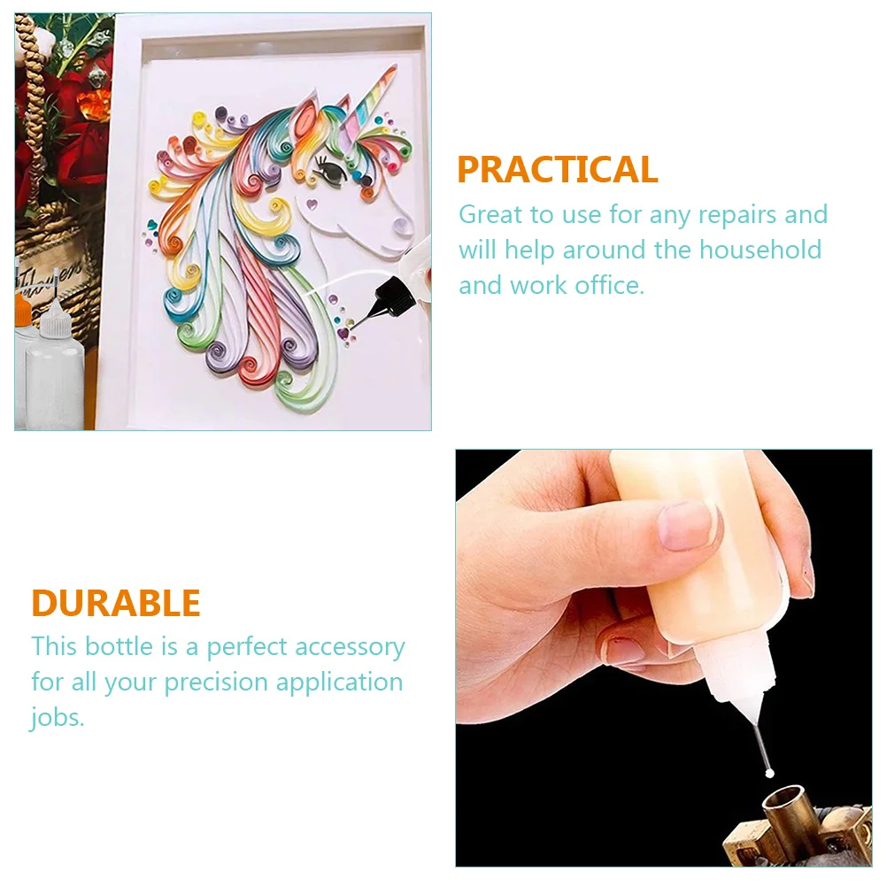 

10pcs 30ml Squeeze Glue Bottles Needle Tip Translucent Liquid Dispenser Craft Repair Professional Use Various Colors