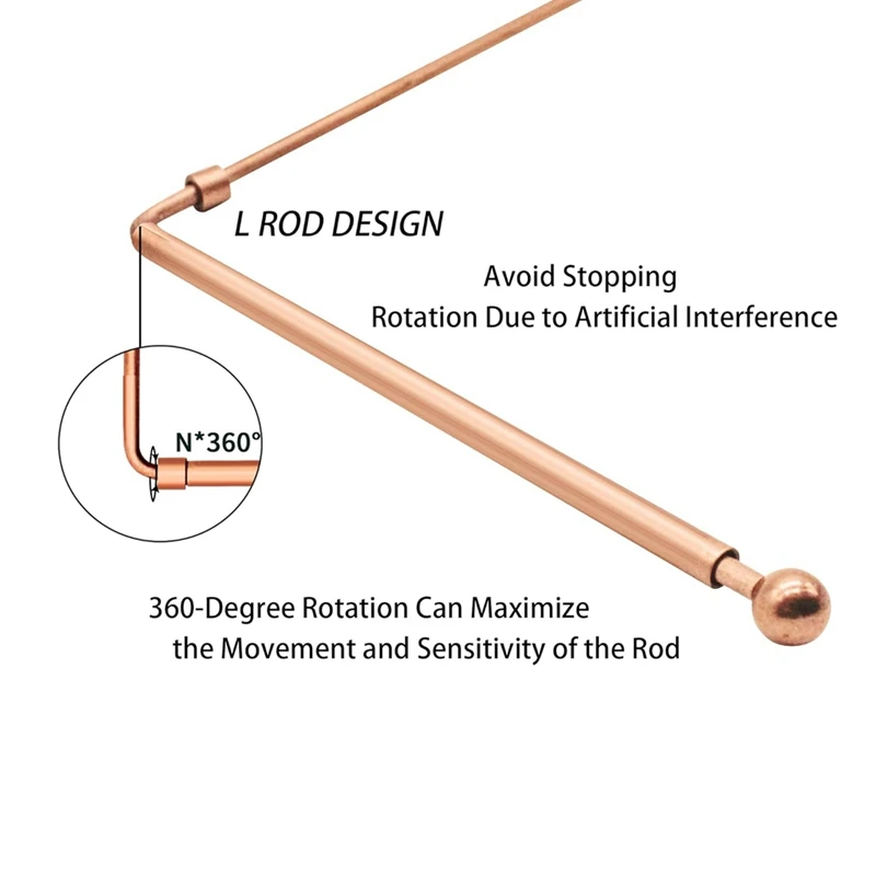 Dowsing Rods - ทองแดงบริสุทธิ์ 99.9% 2 ชิ้น Divining Rods - สําหรับ Ghost Huntings เครื่องมือ