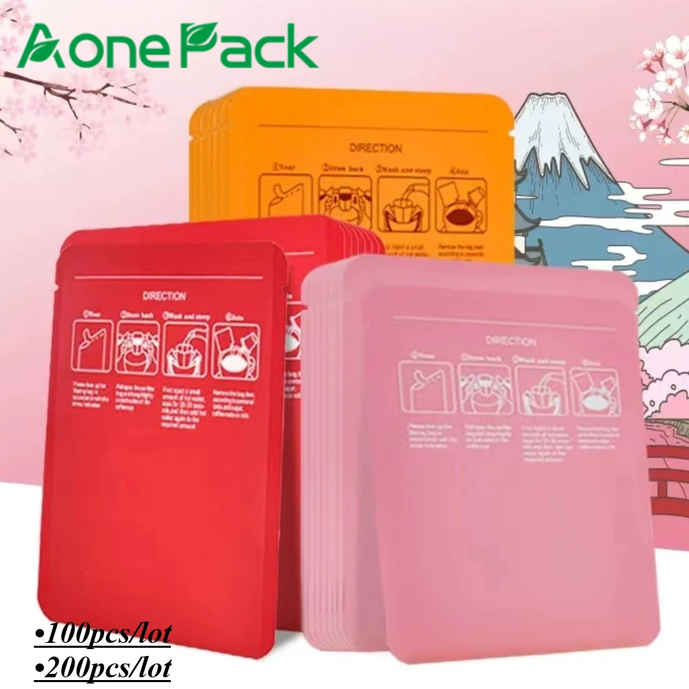 

100pcs Smell Proof Small Instant Coffee Powder Packaging Bags Three Side Seal Pouch Aluminum Foil Tea Drip Coffee Storage Bags