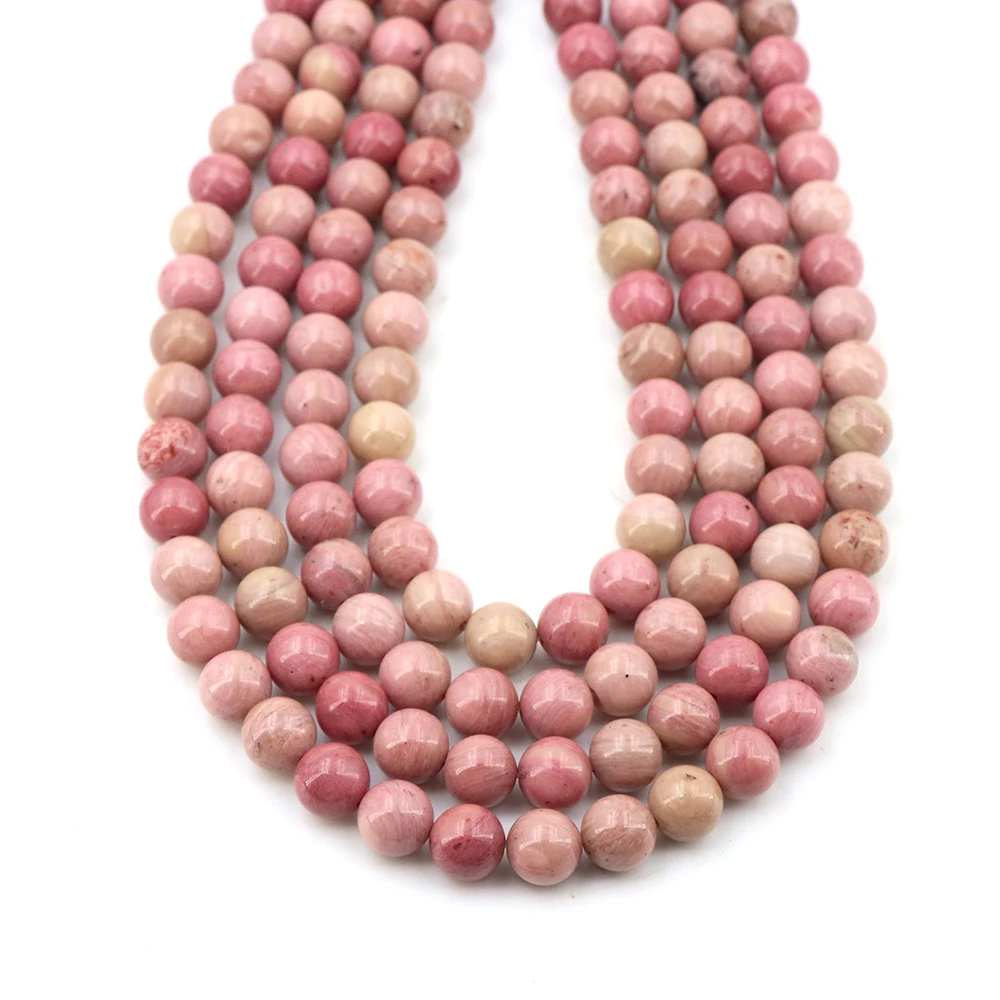 Pink Rhodonite 2/3/4/6/8/10/12mm Stone Smooth Round Loose Beads 15