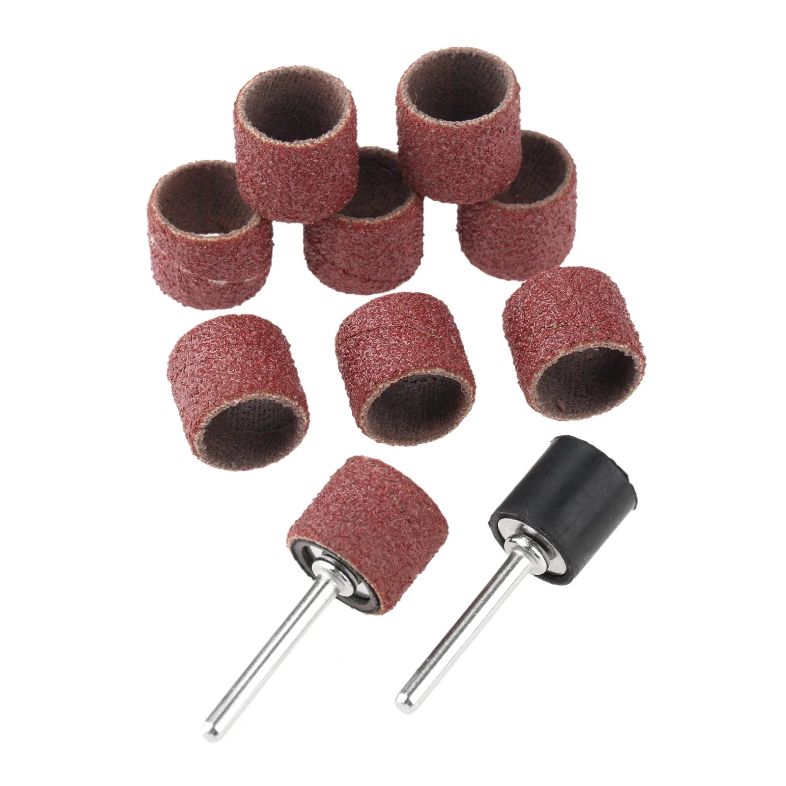 Lixadeiras para brocas, acessórios para manicure e pedicure, ferramentas de polimento, grão 80, 120, 180, 240, 320, 600, 12,7mm, 100 peças