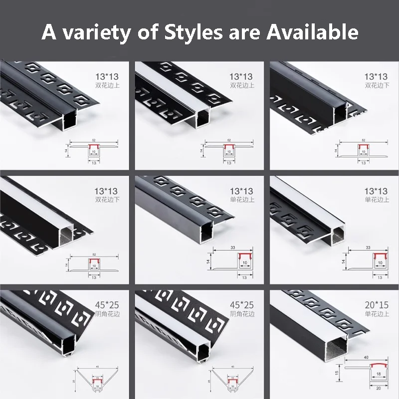 السقف العلوي الزاوية بلا حدود الألومنيوم الشخصي PC قناة منتشرة غرفة المعيشة راحة السقف الجبس دريوال الصلب قطاع الضوء #2