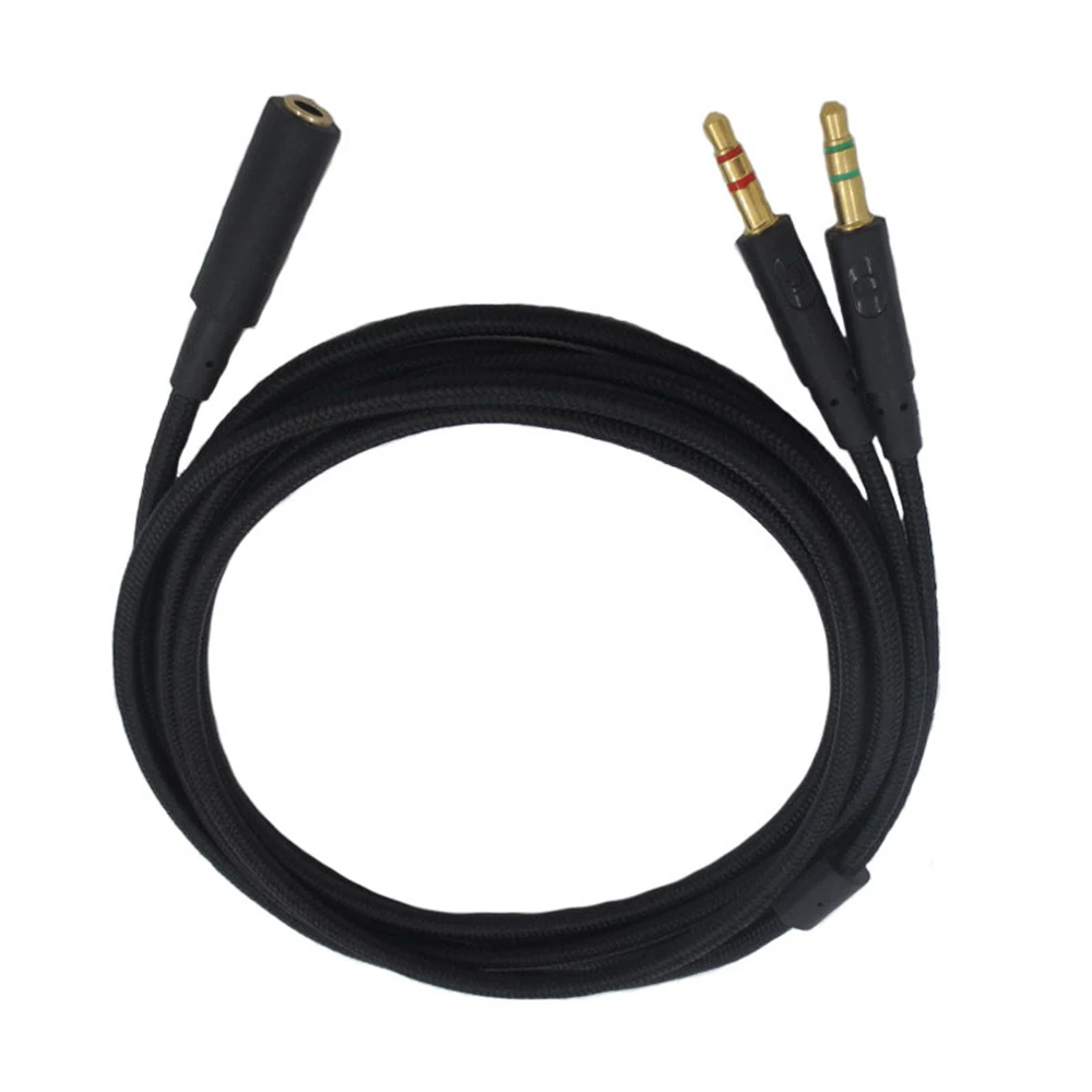 Pleciony zamiennik PC kabel splittera przedłużacz do Kingston HyperX Cloud Stinger Mix Alpha rewolwer słuchawki dla graczy