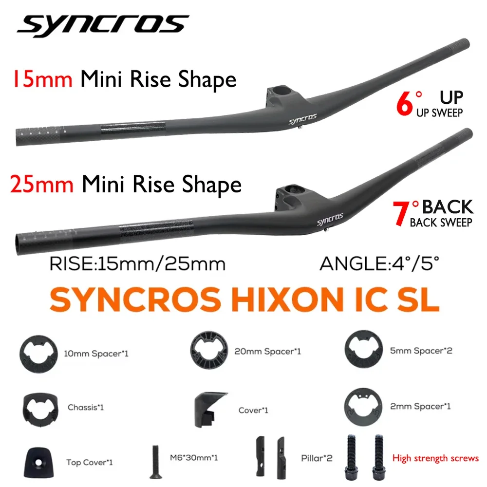 SYNCROS HIXON IC SL Integrated Cockpit Carbon Fiber MTB Handlebar 4°/5° 15/25mm Mini Rise 40/50mm Stem All Mountain Cycling XC - view 3
