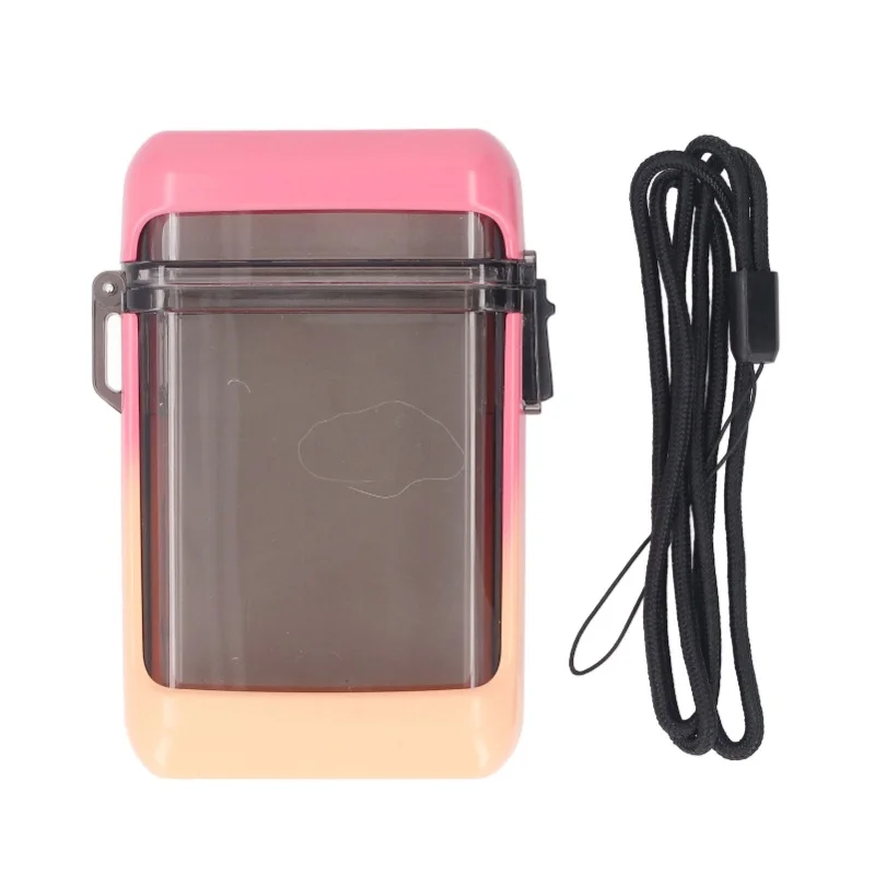 Waterproof Pocket Case Transparent Sealing Multifunctional Waterproof Badge Holder Case Gradient Pink