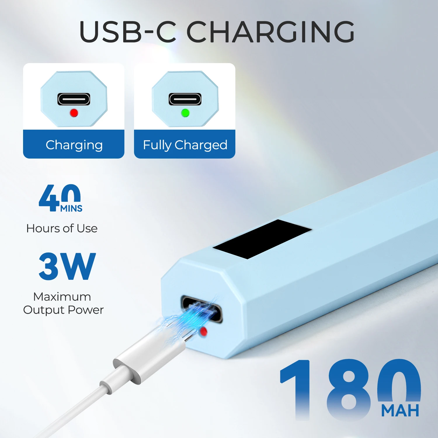 المحمولة المحمولة البسيطة مسمار مصباح الأشعة فوق البنفسجية Led عرض الطاقة مسمار مصباح قابلة للشحن آلة مجفف الأظافر الأسرة سريعة الجافة مصباح يدوي القلم #3
