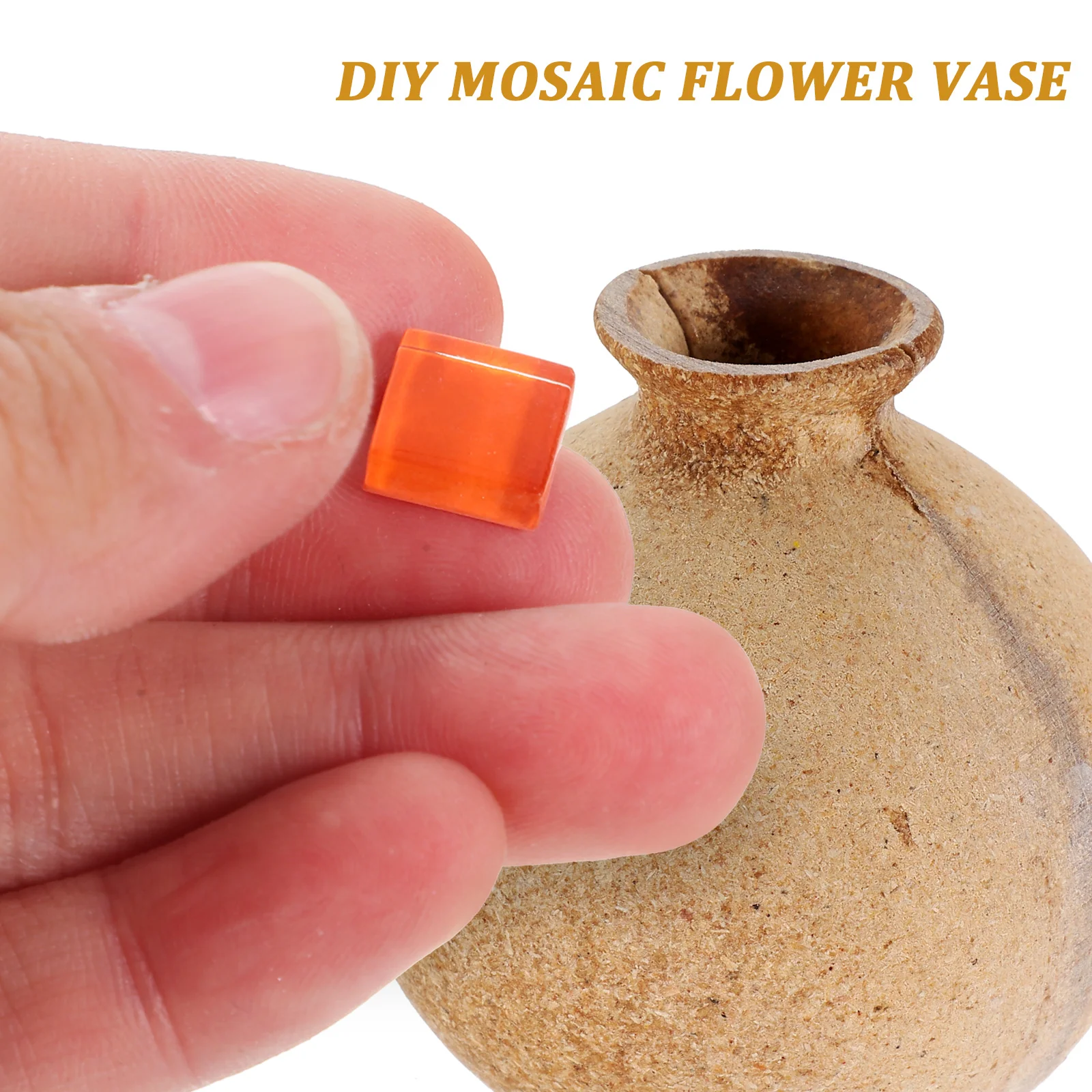 

1 set Creative DIY Mosaic Vase Material Bag Safe Glass Decoration Dried Flower Arrangement Desktop Party Decor Craft Kit