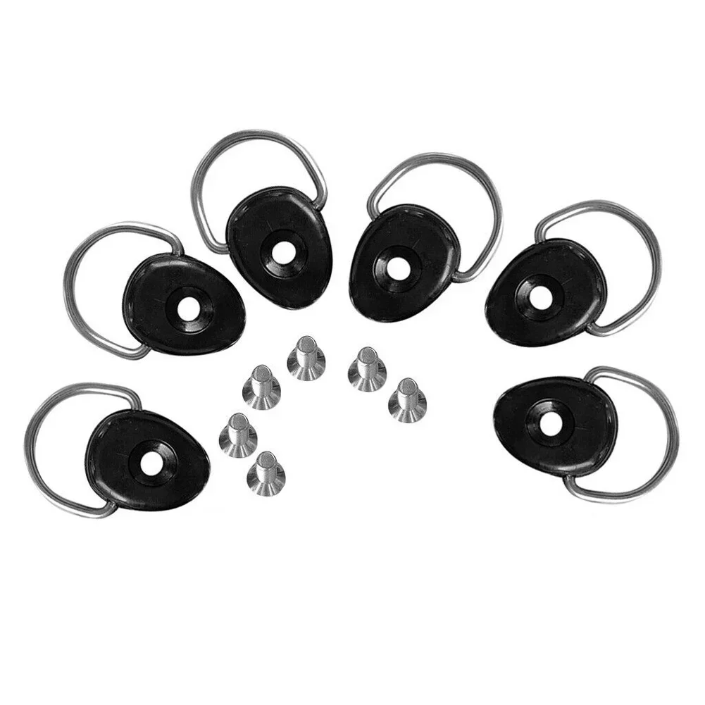 For Repairing 6x Kayak Paddle 12g/pc Black 304 Stainless Steel D Ring Boat Tie Down Loop Shackle Fitting Buckle