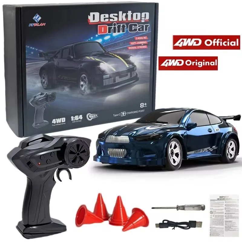 1/64 2.4G Hoge snelheid Drift Rc Auto 4WD Afstandsbediening Auto Vierwielaandrijving Radiogestuurde Mini RTR Racing model Jongen Speelgoed Gift