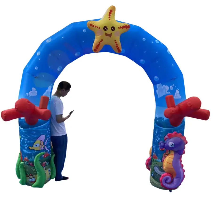 3x3m decoração de aquário inflável golfinho arco inflável oceano animal arco explodir entrada