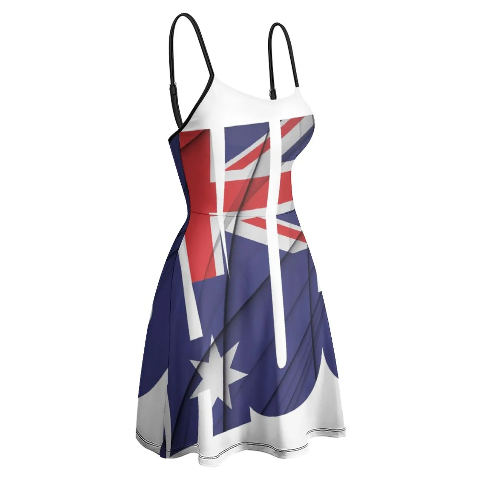 AUS Australian Flag Women's Sling Dress Humor Graphic Strappy Dress Novelty Sexy  Woman's Dress Cocktails