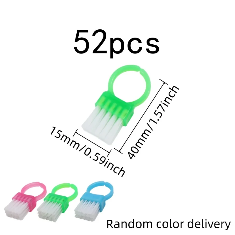 52 pcs Ring Cleaning Brush, Soft Fine Bristles for Keyboard Dusting, Multipurpose, Versatile, Practical, Random Color