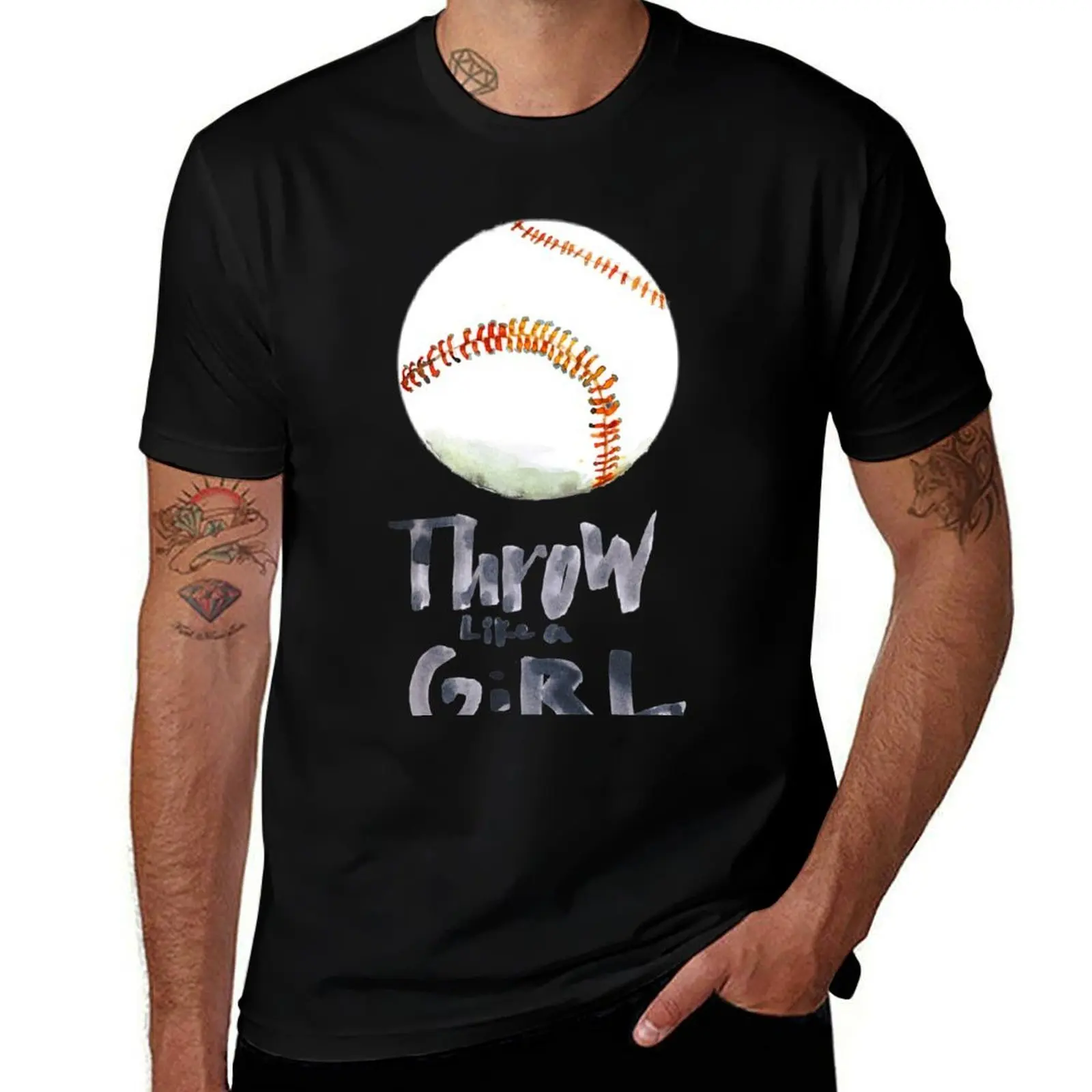 Throw Like a Girl T-Shirt Casual All Match Short Sleeve T-Shirt