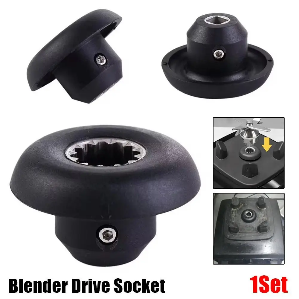 1Set Mushroom Head Connector Blender Drive Socket with Wrench Screw Universal Blender Spare Parts for Vitamix Blender Black